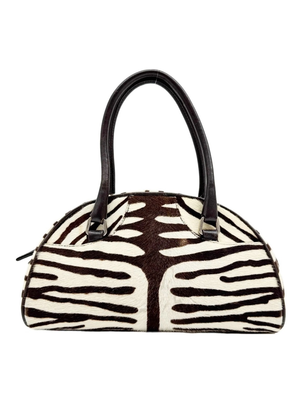 PRADA⭐️⭐️Zebra Print Top-Handle Women’s Bag Black & White pony-hair bag! Offers